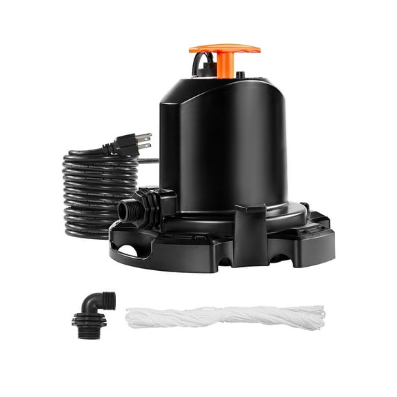 VEVOR Pool Cover Pump, 1/2 HP 1575 GPH,120V Submersible Swimming Pool Cover Pump with 25 ft Power Cord, 24 ft Max Head Lift,Water Removal and Transfer Pump, for Pool Draining Inflatable Water Parks