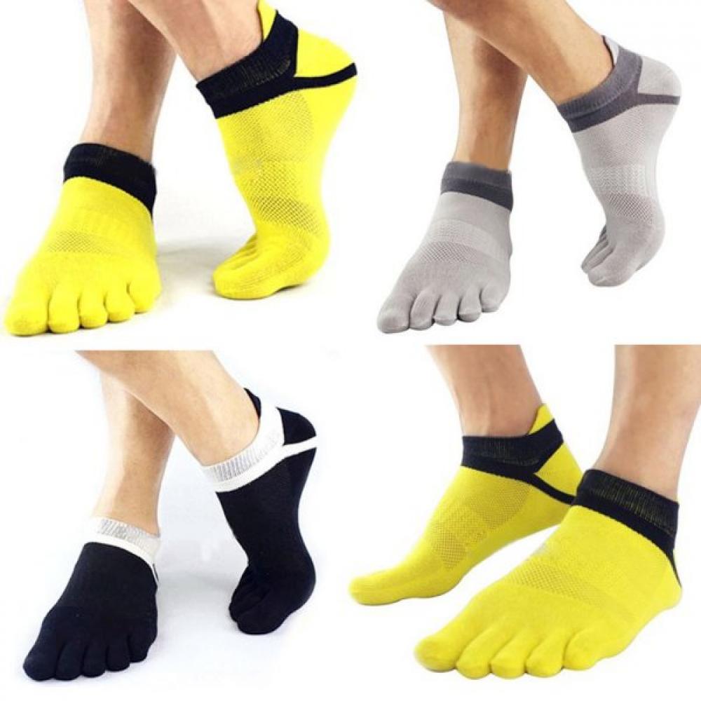 Toe Socks Outdoor Men's Breathable Cotton Toe Socks Running Sock Pure Sports Comfortable 5 Finger Toe Sock with Full Grip Exercise - image 4 of 5
