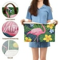 thumbnail image 5 of Yayeee Foldable Storage Basket for Shelves with Handles Set of 2 Waterproof Cloth Bins, Pink Flamingo Pattern, 5 of 7