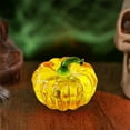 thumbnail image 4 of Glass Pumpkin Decor Ornament for Thanksgiving Halloween Home Table Centerpiece Decorations, Pressed Glass Figurine with Intricate Texture, Ideal Gift for Holiday Party Office Desk Shelf Mantel, 4 of 6