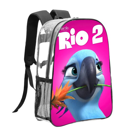 Movie Rio 2 Pattern Transparent Backpack Lightweight And fashionable Showcasing Personality And Leading The Trend