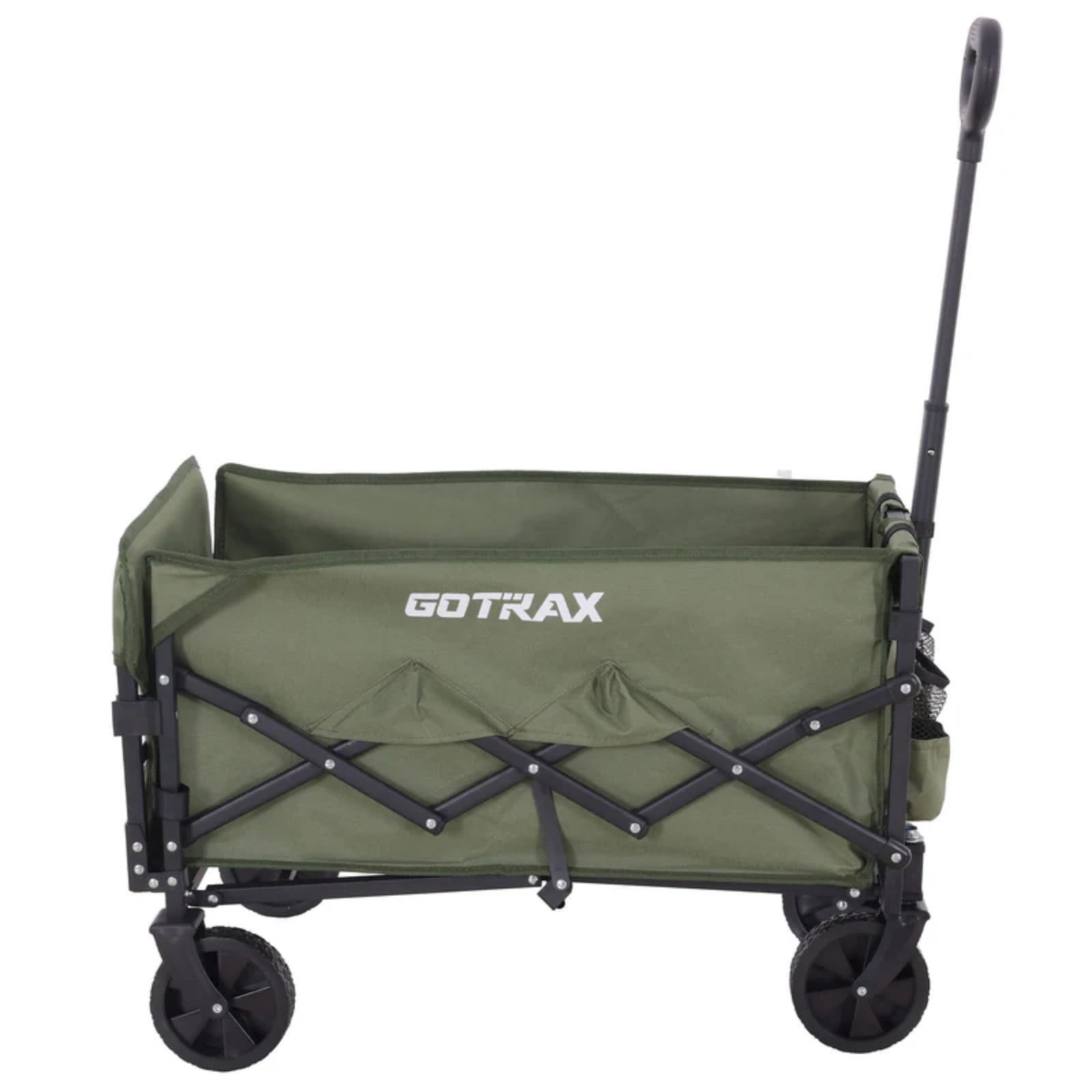 GOTRAX Collapsible Folding Wagon Cart, 100L Storage & 350LB Capacity Garden Wagons for Camping & Beach, Green