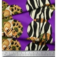 thumbnail image 3 of Soimoi Purple polyester Crepe Fabric Leopard & Wild Animal Skin Print Fabric by Yard 52 Inch Wide, 3 of 3