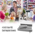 thumbnail image 1 of Yeacher Heavy Duty Cash Drawer Four-Grid Three-Gear POS Cash Register Drawers Cashbox with Money Tray and Lock RJ11 Interface Smart POS System, 1 of 8
