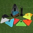 thumbnail image 1 of LJNYFDC Blocs de Route de Football Couleurs Vives Disques Triangulaires Forme Triangle Résistant à l'Usure Multifonctionnel Entraînement de Football avec Trou Robuste 2 Pcs, 1 of 7