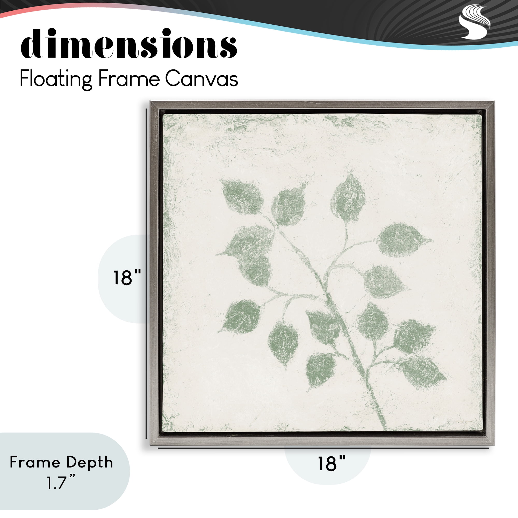 Stupell Industries November Leaves Plant Sprig Gray Framed Floater Canvas Wall Art, design by Michael Marcon