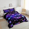 thumbnail image 3 of Homewish Boys Girls Kawaii Bats Cats Whale Bedding Comforter Set 2pcs,Galaxy Starry Sky Twin Comforter Sets Microfiber,Abstract Gradient Stars Print Breathable Bedding Set,Lightweight Room Decor, 3 of 8