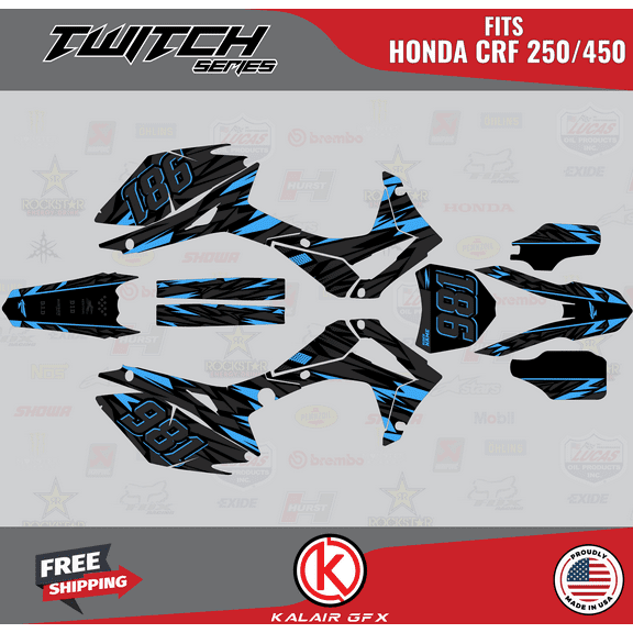 Kalair GFX Graphics Kit for Honda CRF450R (2013-2016) Twitch Series