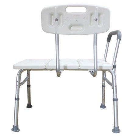 Fithood FCH Medical Bathroom Safety Shower Tub Aluminium Alloy Bath Chair Transfer Bench with Wide Seat & Padded Handle White
