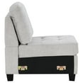 thumbnail image 3 of Seh Armless Modular Sofa Chair with Plush Cushions- Soft Light Gray Fabric, 3 of 5