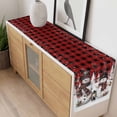 thumbnail image 4 of Red Plaid Christmas Table Runner 48 Inches Long Farmhouse Dress Scarves, Snowman Snowflake Winter Birds Dining Tablerunner for Coffee Table/Kitchen Island/Party Décor, 13" x 48", 4 of 8
