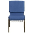 thumbnail image 6 of BizChair 4 Pk. 18.5''W Church Chair in Blue Fabric with Cup Book Rack - Gold Vein Frame, 6 of 7