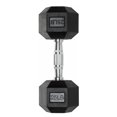 thumbnail image 2 of Hex Dumbbells PVC Coated Cast Iron Hex Black Dumbbell Free Weights for Exercises, 25lbs, 2 of 7