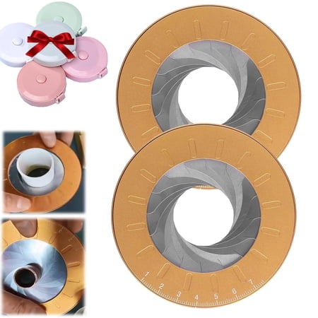 Round Measuring Tool, Pipe Diameter Measuring Tool, Pipe Measurement Tool, Adjustable Circle Drawing Ruler, Diameter Range 1-7.5cm/0.4-3.0in, Rotating Ring Open Close (2Pcs)