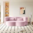 thumbnail image 3 of Teddy Fabric Floor Sofa Bed with 2 Pillows, 15" Twin Size Convertible Sleeper Sofa, High-Density Foam, No Assembly Required for Living Room, Guest Room, 3 of 10