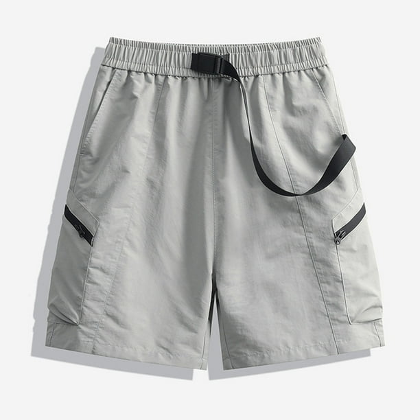 Pantalones cortos cargo informales para hombre: ajuste holgado para hacer ejercicio en verano, transpirables, sin elasticidad, bolsillos utilitarios para uso diario al aire libre.
