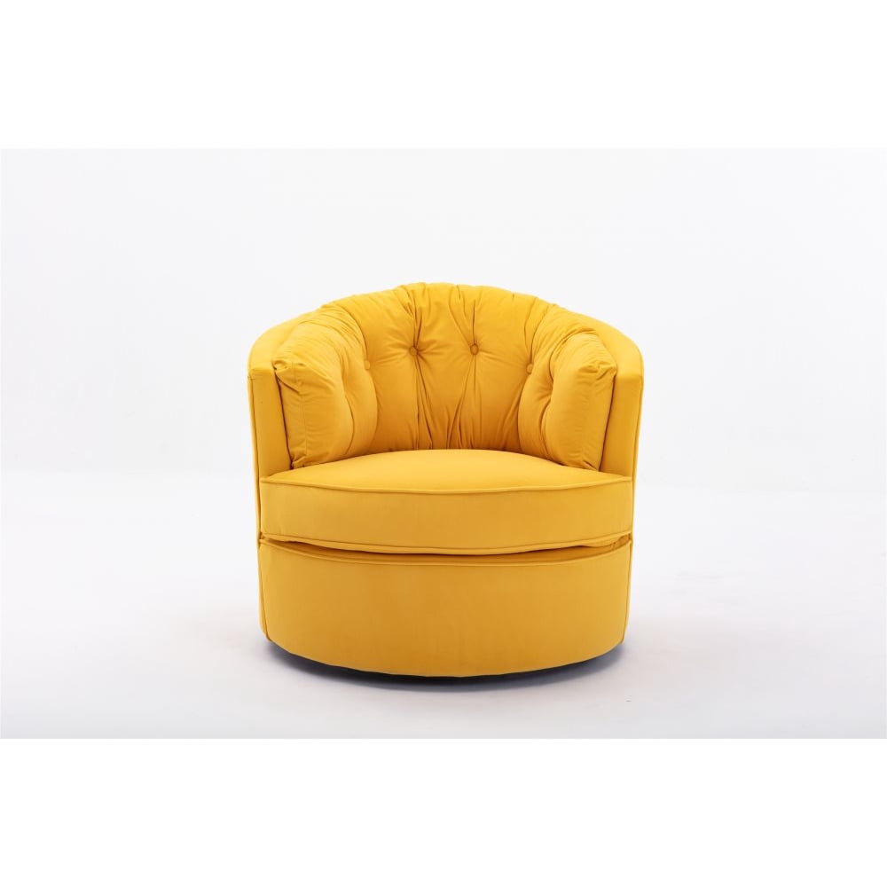 Upholstered Barrel Chair Velvet Swivel Accent Chairs with Armrest