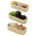 thumbnail image 4 of Paquete de 3 cestas de pan de ratán, cesta tejida rectangular, cesta de servicio Hy, 4 of 5
