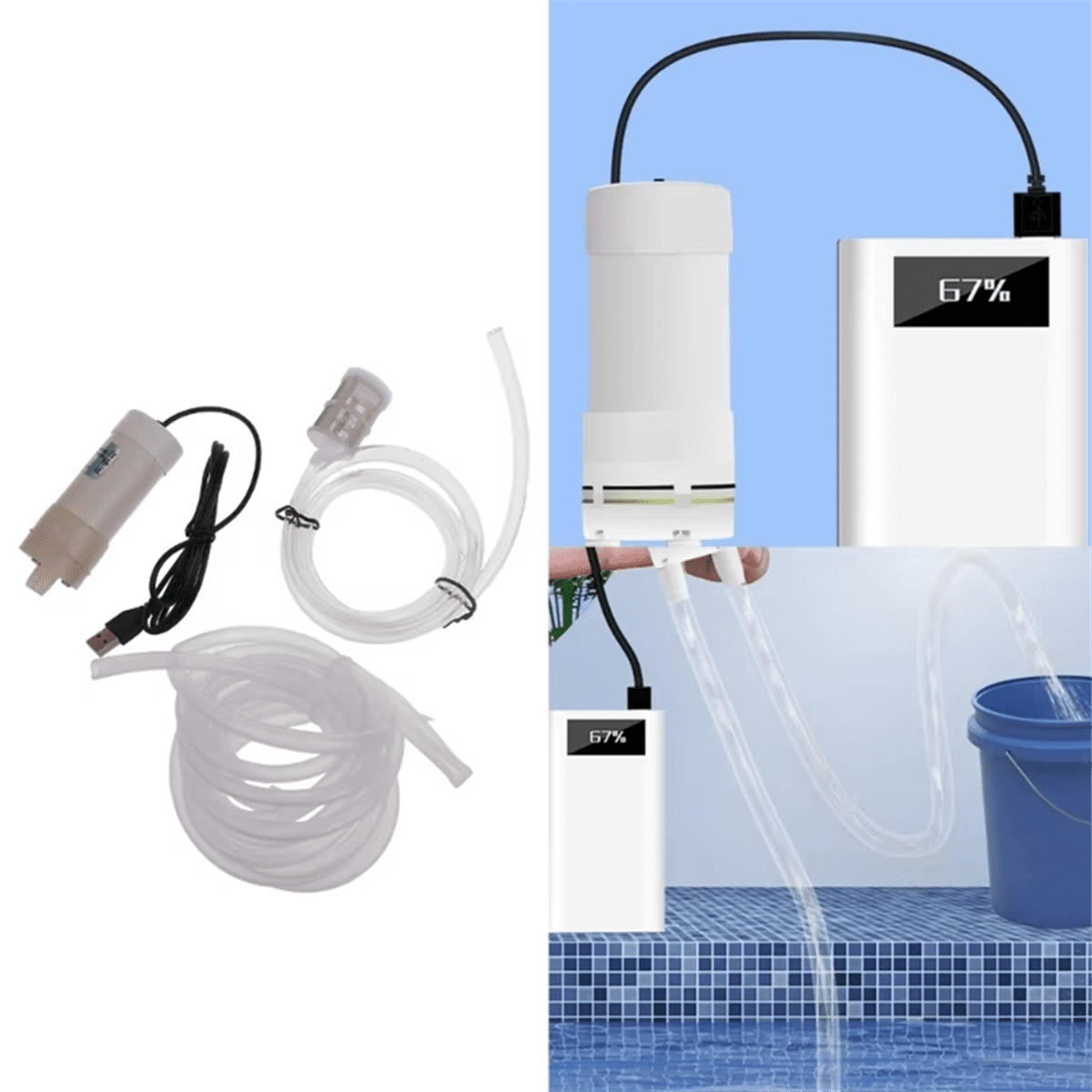 Mini Water Pump, 5 V Self-Priming Water Pump, Small USB-Powered Vacuum Pump, Electric Water Pump (1 Metre)