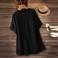 thumbnail image 4 of Endives Womens Linen Shirts Short Sleeve Womens Shirt Blouses Thin Breathable Summer Trendy Black, 4 of 6