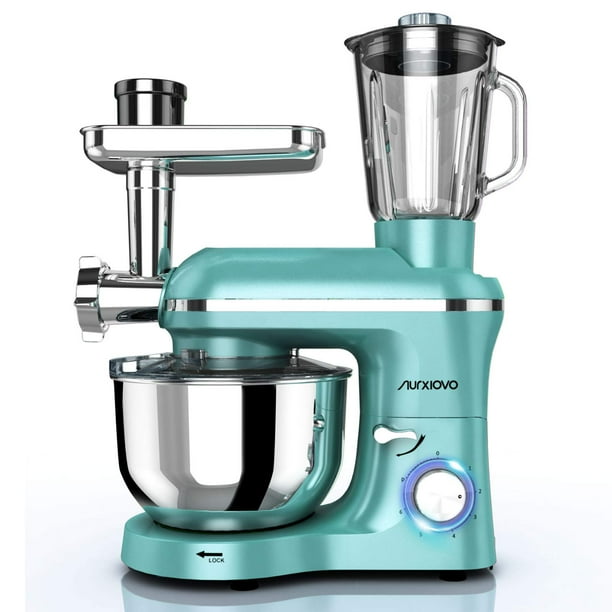 Nurxiovo 3 in 1 850w Stand Mixer TiltHead Kitchen Food Mixer, 6 Speed