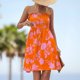 thumbnail image 4 of Gibobby Vestido Mujer Casual de Playa Verano Vestidos casuales de verano para mujer Vestido sin mangas con estampado de flores Vestido casual de playa(Naranja,G), 4 of 5