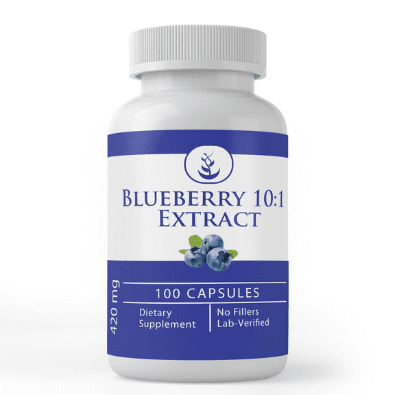 Pure Original Ingredients Blueberry 10:1 Extract, 100 Capsules Always Pure, No Additives Or Fillers, Lab Verified