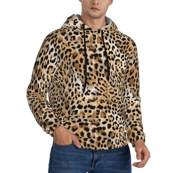 Hoodies for Men - Colorful leopard print cool Long Sleeve Comfrt Men'S Fashion Hoodies & Sweatshirts, Sweatshirts for Men Hoodies Pullover Clothing Clothes with Pouch