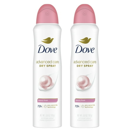 Dove Advanced Care Antiperspirant Deodorant Spray for Women Beauty Finish Floral Scented, 3.8 oz 2 Count