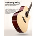 thumbnail image 4 of Moukey Guitarra acústica de 41 pulgadas para principiantes, adultos, adolescentes, tamaño completo, guitarra acústica con póster de acordes, bolsa de concierto, afinador, cuerdas de acero, capo, corre, 4 of 5