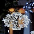thumbnail image 2 of Plow & Hearth Large White Solar Star Lantern, 2 of 2
