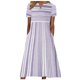 thumbnail image 1 of Vestido largo con bolsillo estampado a rayas y cuello en V de manga corta informal para mujer Fridja  hj4791, 1 of 8