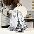 thumbnail image 6 of Coolnut Retro Eiffel Tower Kitchen Dish Towels Soft Tea Towel Set of 6 Absorbent Dishcloths Hand Towels for Drying Dish Cloths 28" x 18" Washcloth Gift, 6 of 7