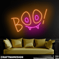 thumbnail image 3 of Craftnamesign Boo Neon Light Wall Art, Spooky Halloween Holiday LED Wall Sign, 3 of 5