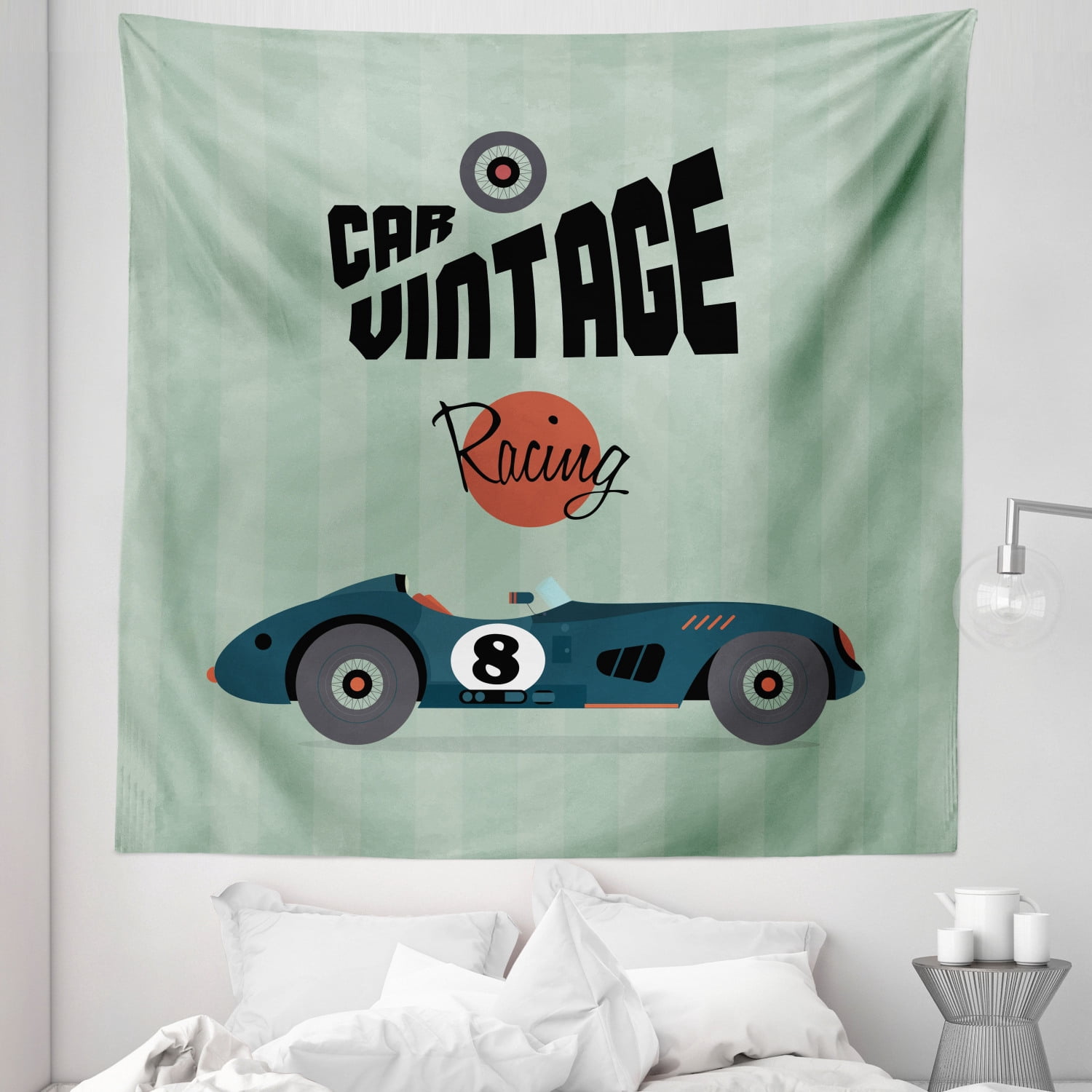 Cars Tapestry, Classical Vintage Car Poster Racing Sports Competition ...