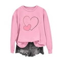 thumbnail image 2 of LIaqionyy Womens Valentine's Day Sweatshirt Crew Neck Pullover Shirts Graphic Heart Sweatshirts Tops, 2 of 4