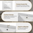 thumbnail image 5 of EUROCO 20" Bathroom Vanity with Ceramic Sink,Solid Wood Bathroom Makeup Cabinet with Soft Close Door,Adjustable Shelf, Drawer and Door-Mounted Storage Rack,White, 5 of 7