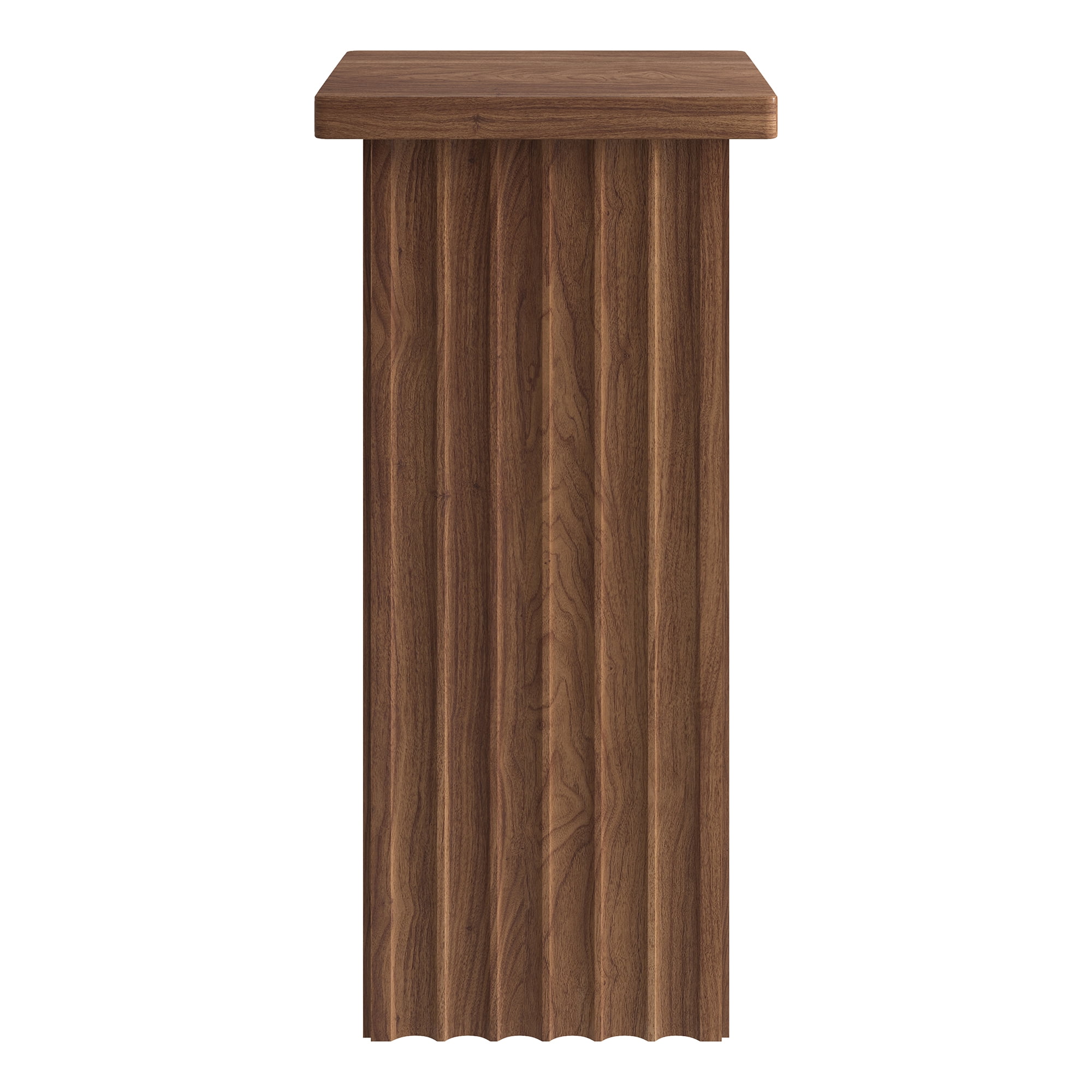 Evelyn&Zoe Modern/Contemporary 10.75" Wide Satin Walnut Side Table