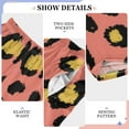 thumbnail image 4 of Wobogo Coral Pink Leopard Long Pajama Pants Bottoms Soft Sleepwear with Pockets, 4 of 9