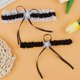 thumbnail image 1 of Ligas blancas para novia (2 piezas), liga de boda para novia, liga de encaje elástica, conjunto de liga de boda para novia, correa de media de encaje, 1 of 4
