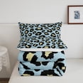 thumbnail image 5 of Blue Leopard Print Bedding Set King Beige Animal Printed Comforter Set Wild Cheetah Duvet Insert African Wildlife Quilt Sets Safari Leopard Bedding Comforters & Sets Blue Beige Black Room Decoratives, 5 of 6