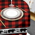thumbnail image 4 of Red Black Plaid Bear Round Tablecloth 60 Inch - Waterproof Fabric Table Cloth Protector, Forest Wild Bear Silhouette Tablecloths Washable Table Cover for Kitchen Banquet Coffee Table Outdoor Party, 4 of 6