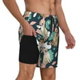 thumbnail image 3 of Picia Labrador Retriever Dog pattern Mens Swim Trunks with Compression Liner Stretch Beach Shorts Quick Dry with Zipper Pockets No-Chafing Board Shorts-3X-Large, 3 of 9