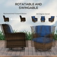 thumbnail image 5 of Outsunny Wicker Furniture Set w/ 360° Swivel Rocking Chairs, Dark Blue, 5 of 9