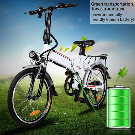 Hifashion  18.7'' Foldable Adjustable Electric Mountain Bike Power Bicycle with Detachable Lithium