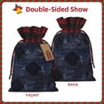thumbnail image 4 of Color Matching Linen Bundle Mouth Gift Bag Can Be Used For Daily Small Items Argyle Plaid Darkslateblue_4 Small, 4 of 8