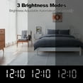 thumbnail image 4 of Digital Alarm Clock LED Display with Dual USB Ports Auto Dimmer Mode Easy Snooze Function Modern Mirror Desk Wall Clock with Button Battery Nightlight for Bedroom Home Office, 4 of 7