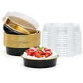 thumbnail image 1 of Mini Ramekins with Lids oz Disposable Aluminum Foil Cake Baking Tins Pans Creme Brulee Tart Pie Tins Silver Small Individual Round Containers Oven for Baking, 1 of 6