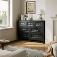 thumbnail image 7 of LINSY HOME Dresser for Bedroom, Long Dresser with 7 Drawers and Antique Handles, Chest of Drawers for Living Room, Entryway and Hallway, Black, 7 of 7