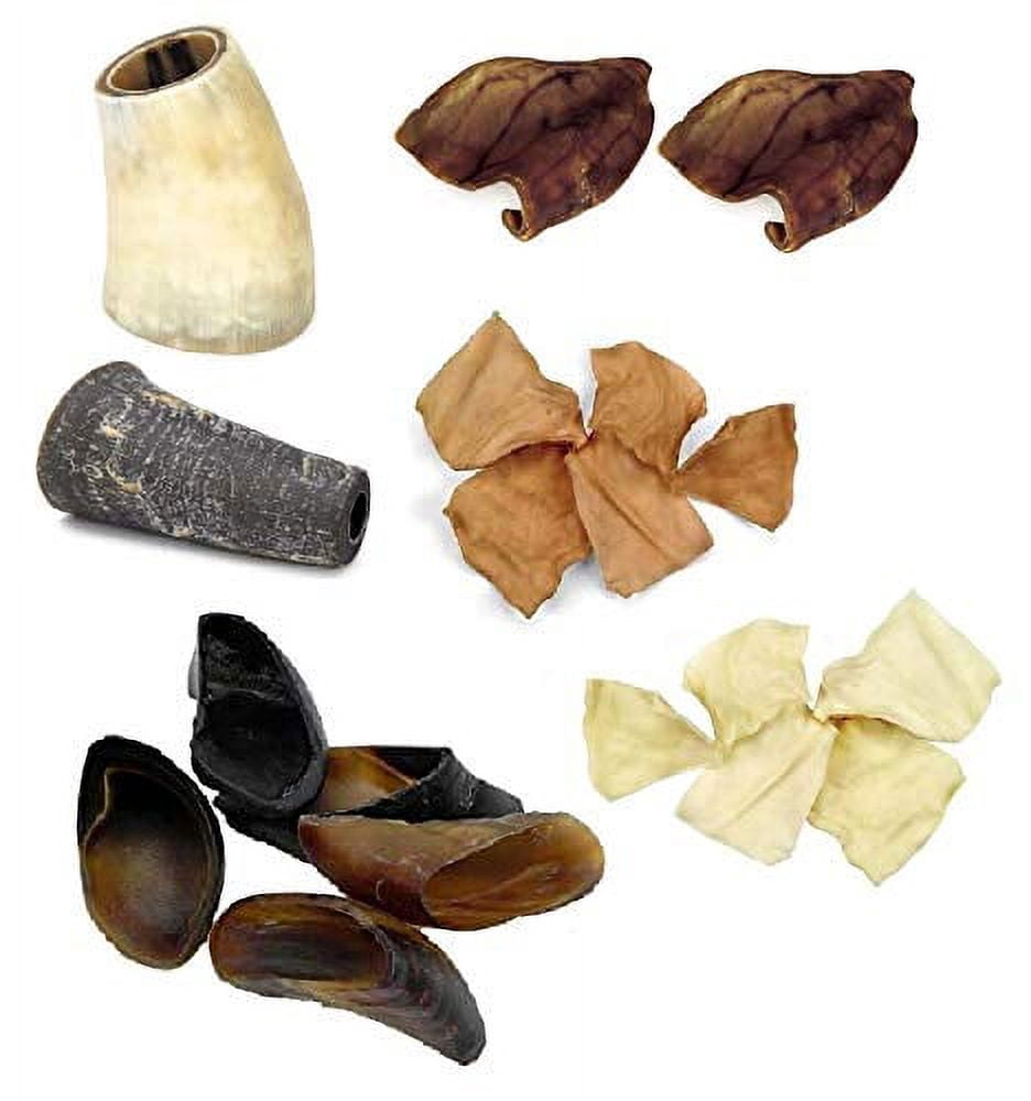 25 Bulk Treat Packs Heavy Duty Dog Chew Rawhide Knee Caps Hooves Horns or Bones (Hooves)